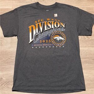 CSA Charcoal Denver Broncos 2025 AFC West Division Champions T-Shirt
